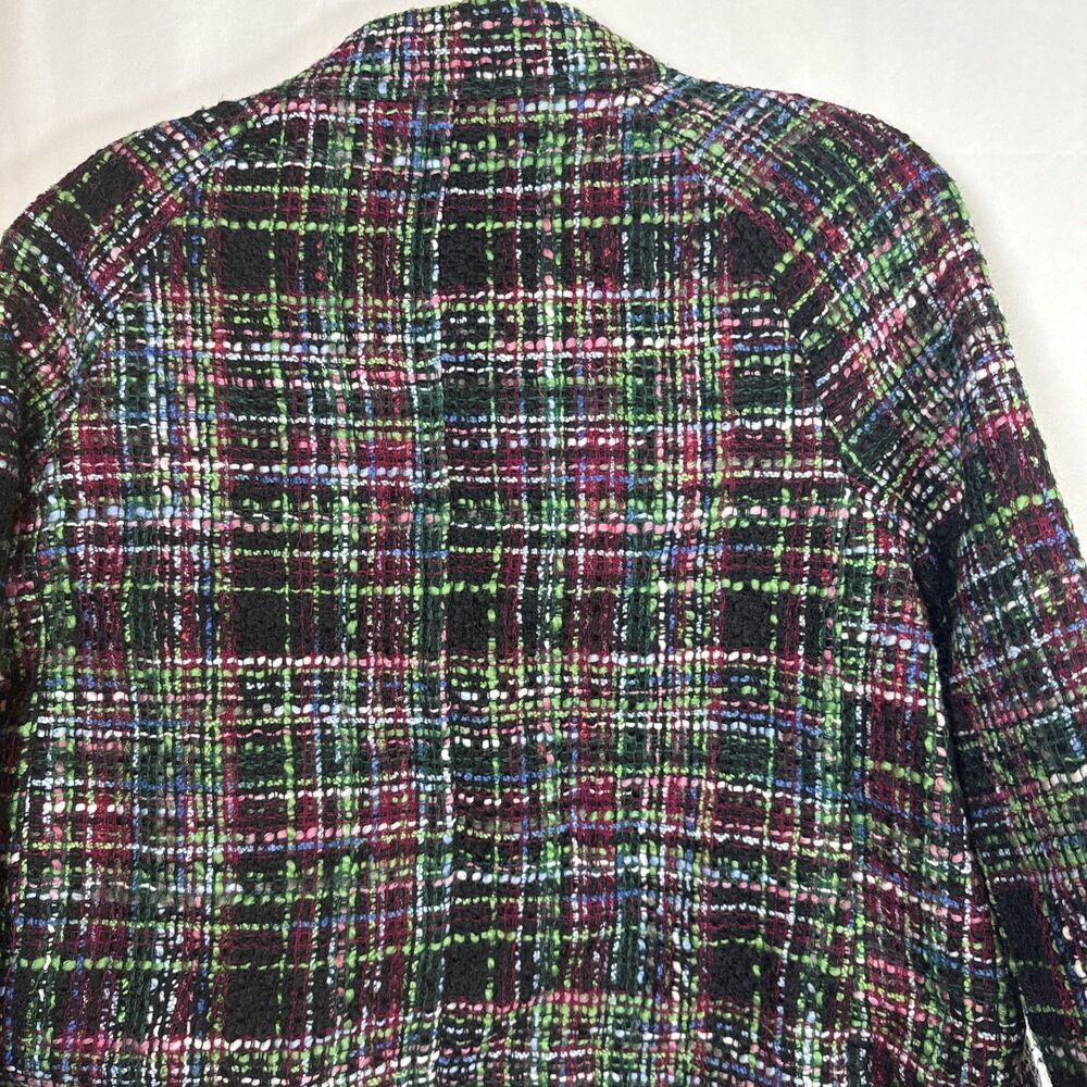Women’s Multicolored Wool Blend Blazer Size 14 Petite Preowned - Picture 13 of 16